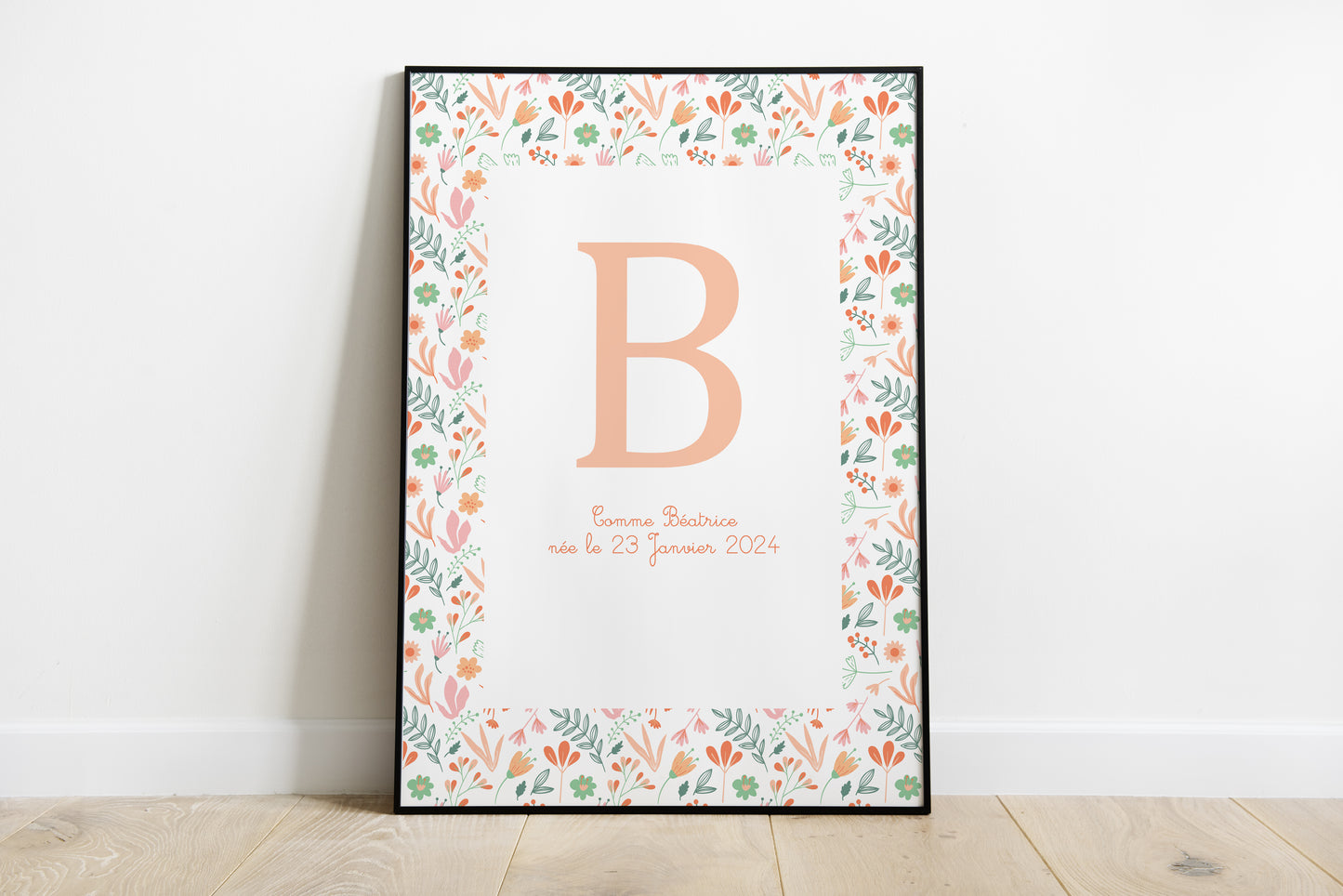 Illustration lettre fleurie