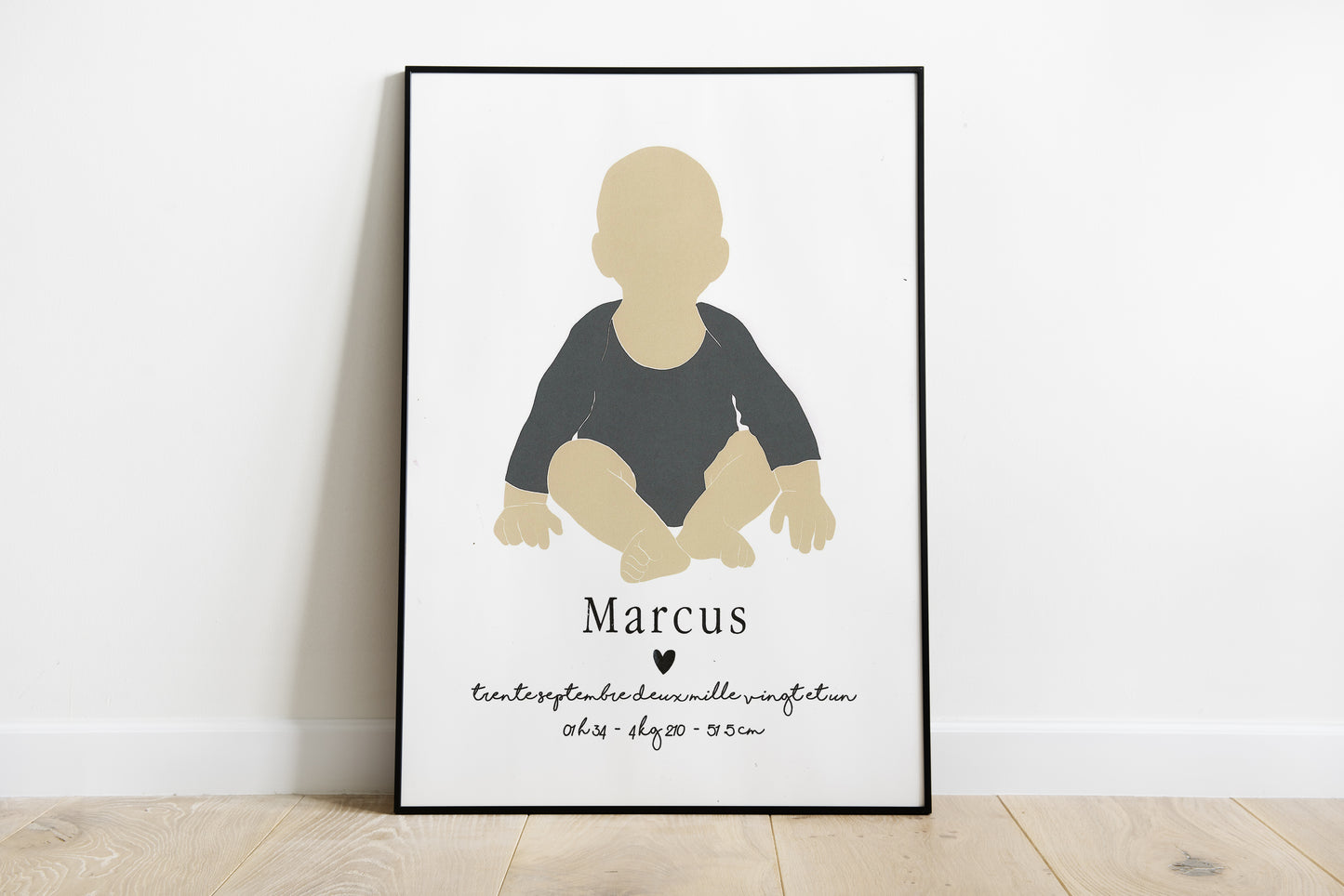 Illustration naissance minimaliste d'après photo