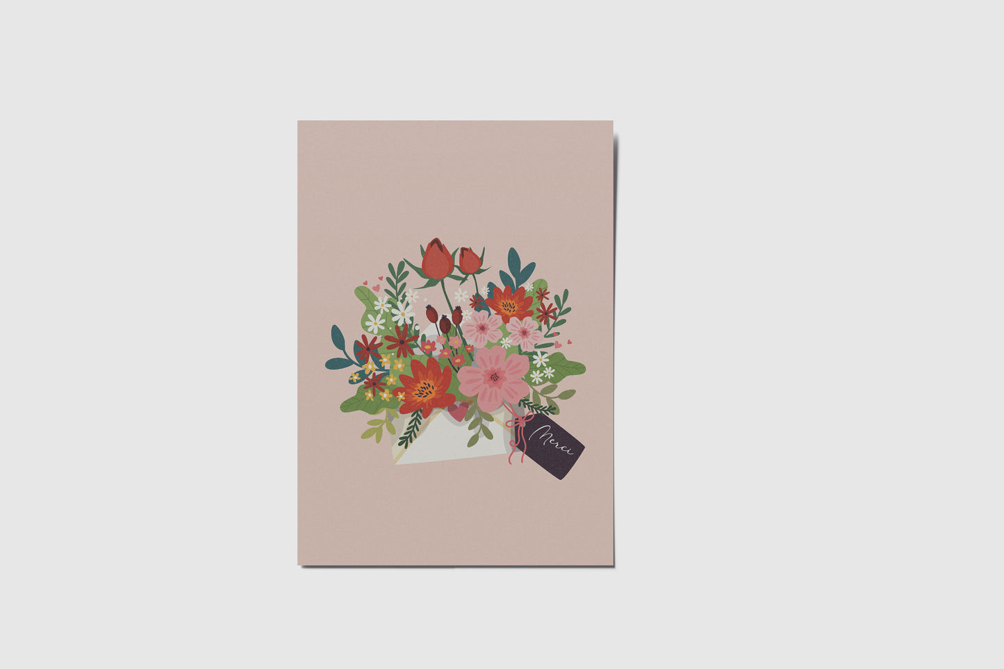 Carte enveloppe fleurie