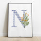 Illustration Lettre fleurie