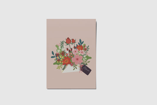 Carte enveloppe fleurie