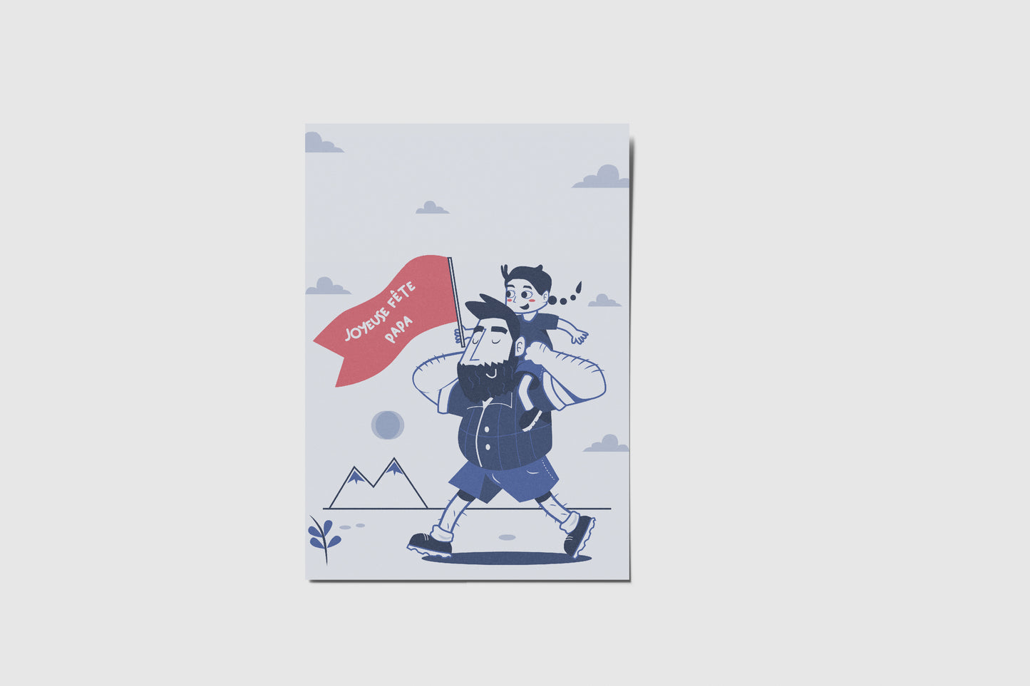 Carte joyeuse fête des pères fillette
