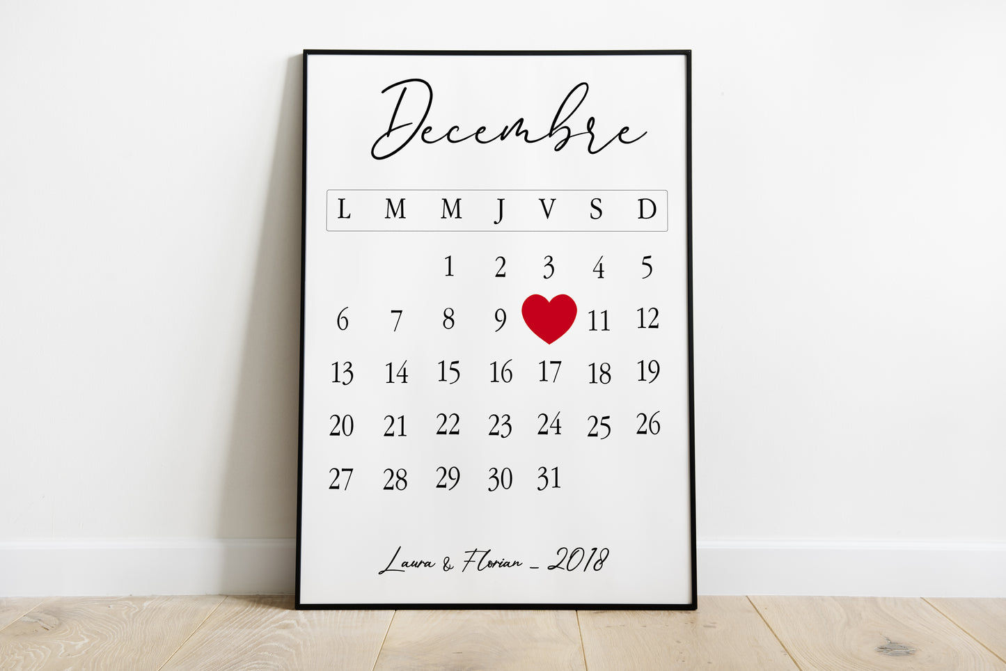 Illustration Calendrier d'amour